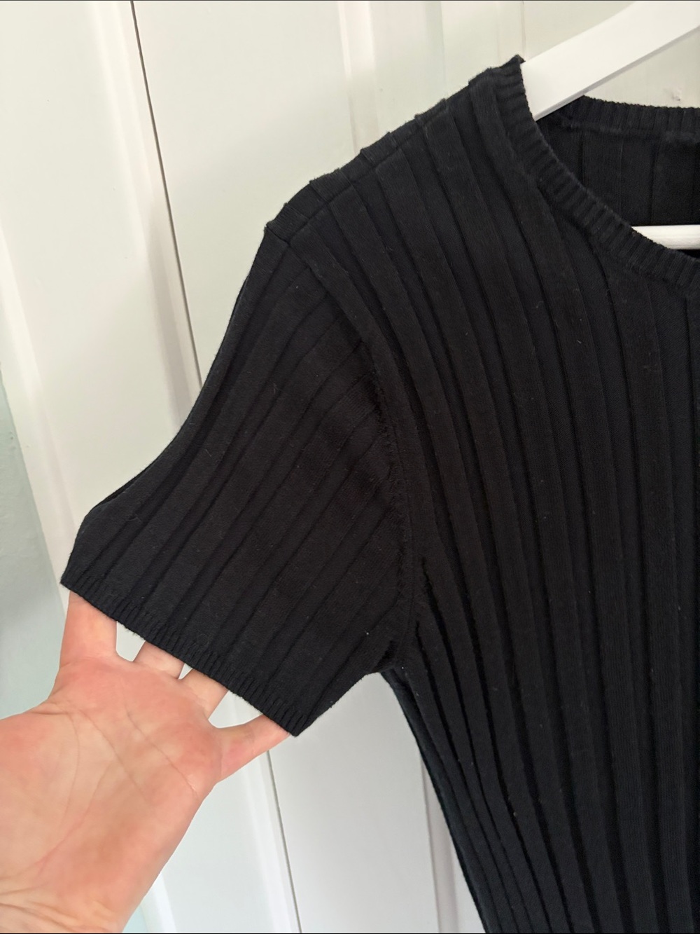 Talbots • Vintage Petites Black Ribbed Sweater Tee (Size M) - Picture 5 of 8